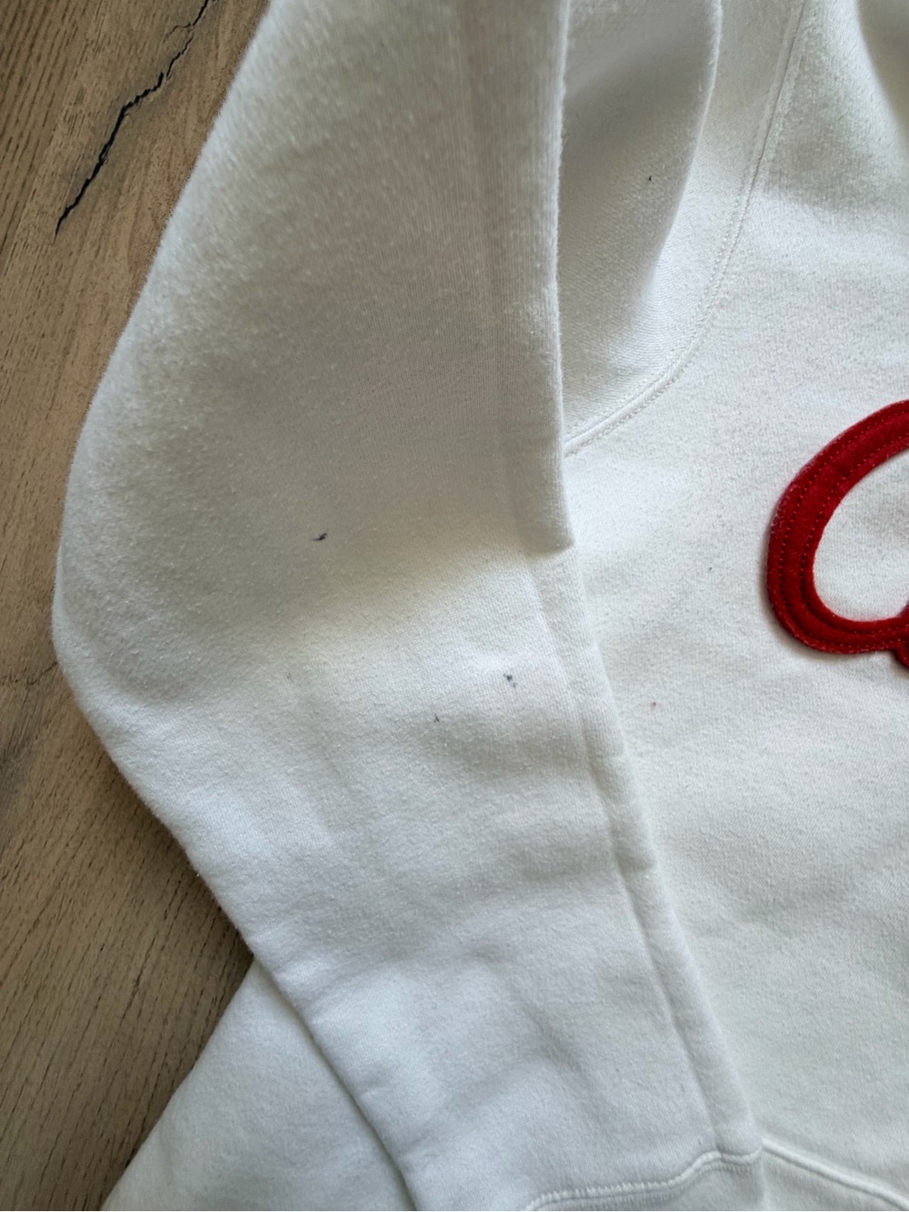 Canada Script White Zip Hoodie with Red Appliqué - Picture 3 of 6